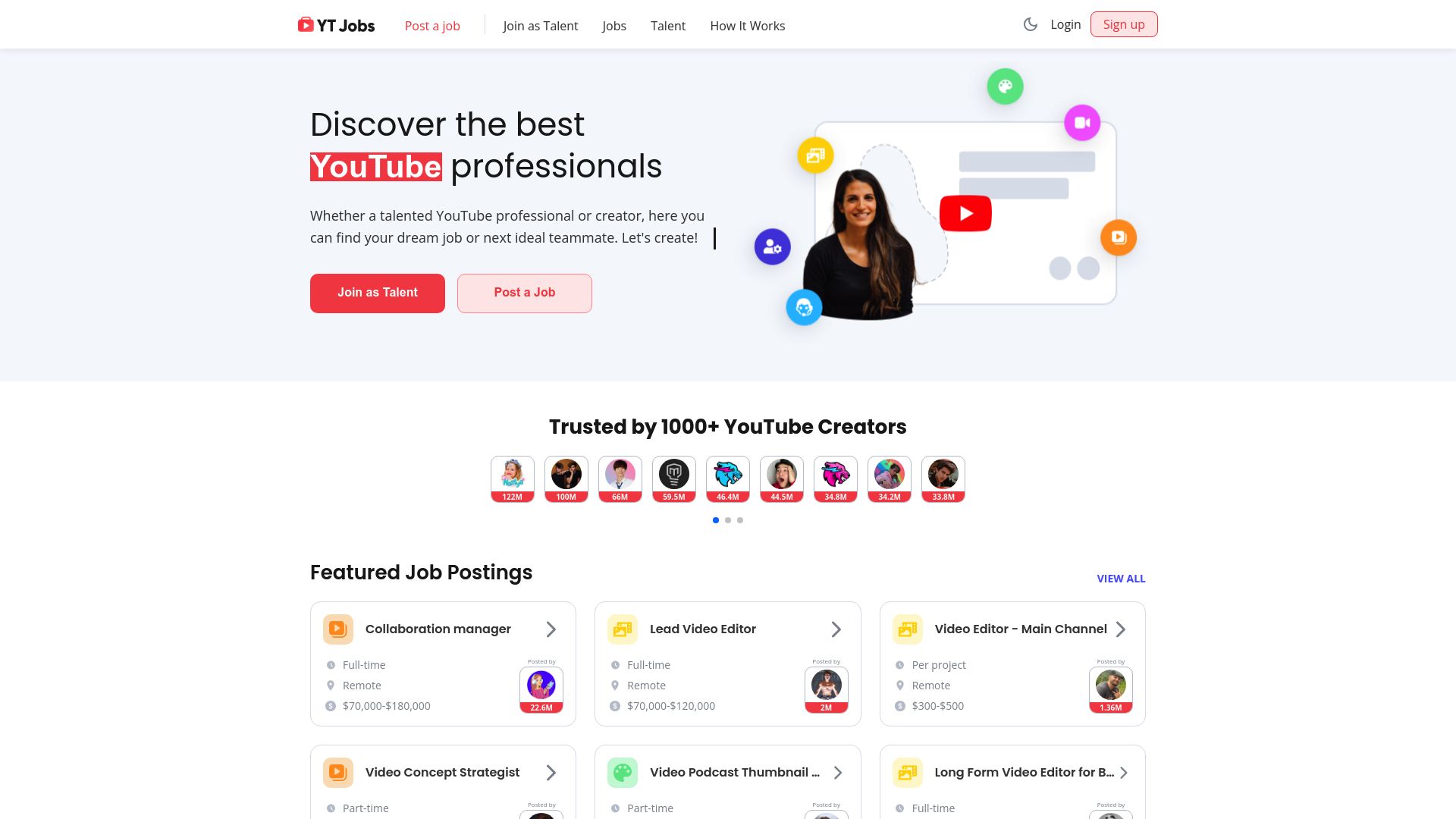 image of YT Jobs | The YouTube Creators Job Board