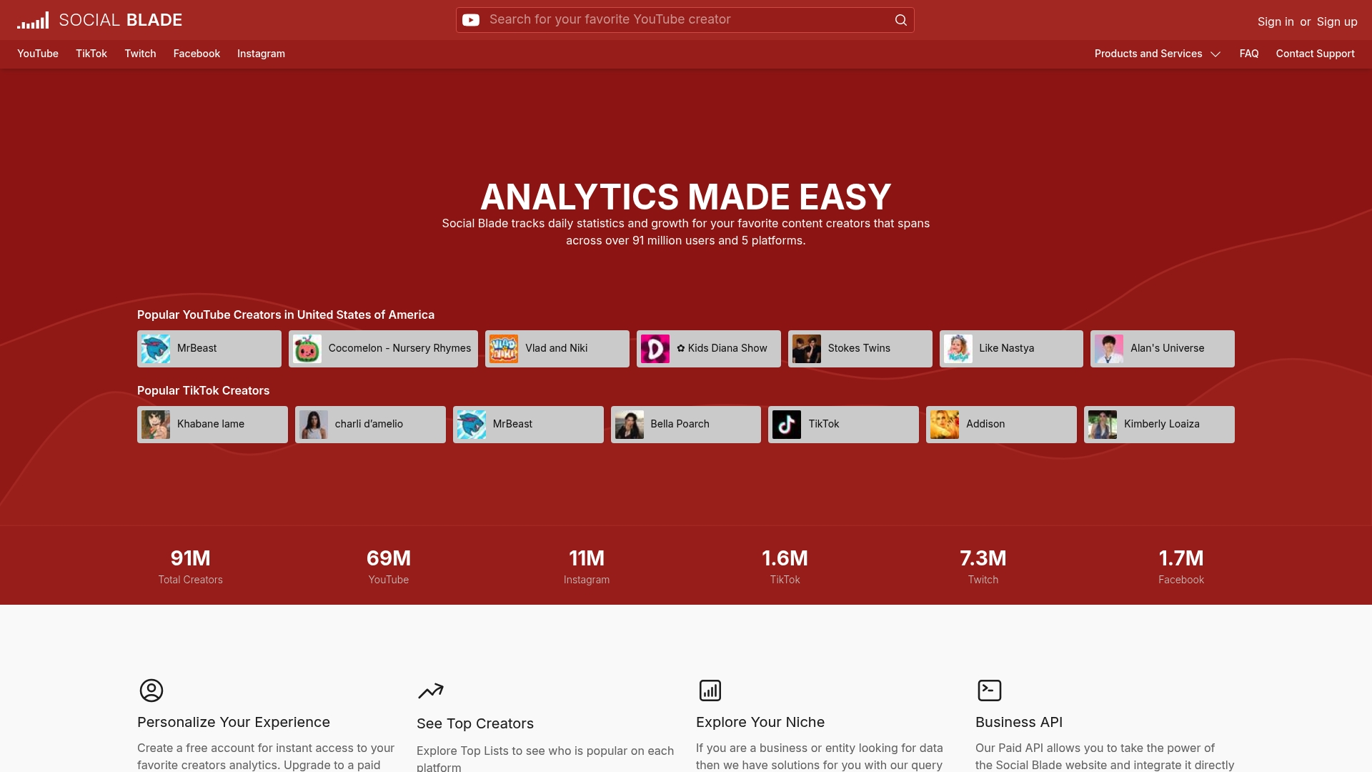 image of YouTube, Instagram, Twitch, TikTok, and more Statistics - SocialBlade.com