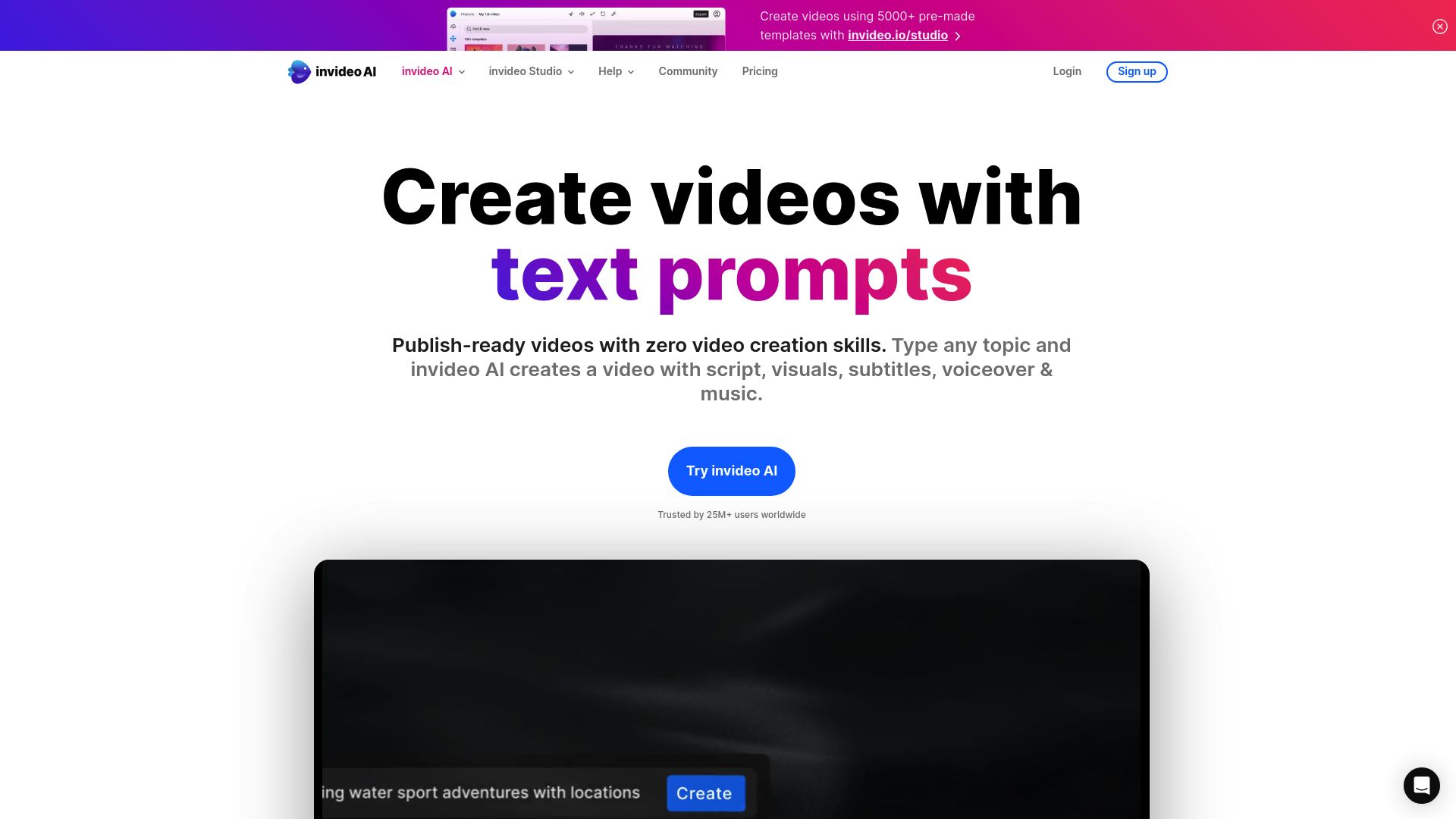 image of Invideo AI - Turn ideas into videos - AI video creator 