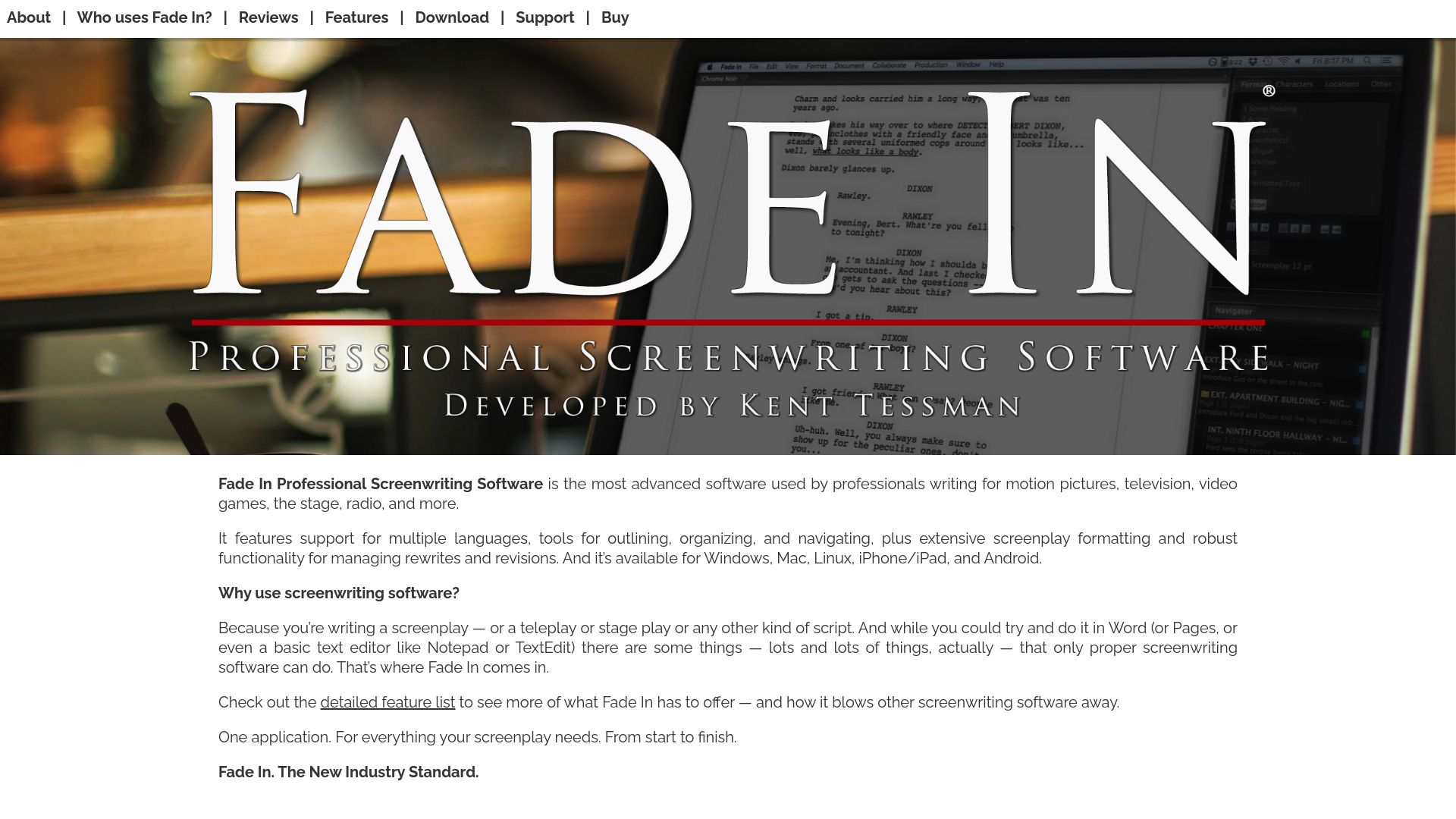 image of Fade In Professional Screenwriting Software