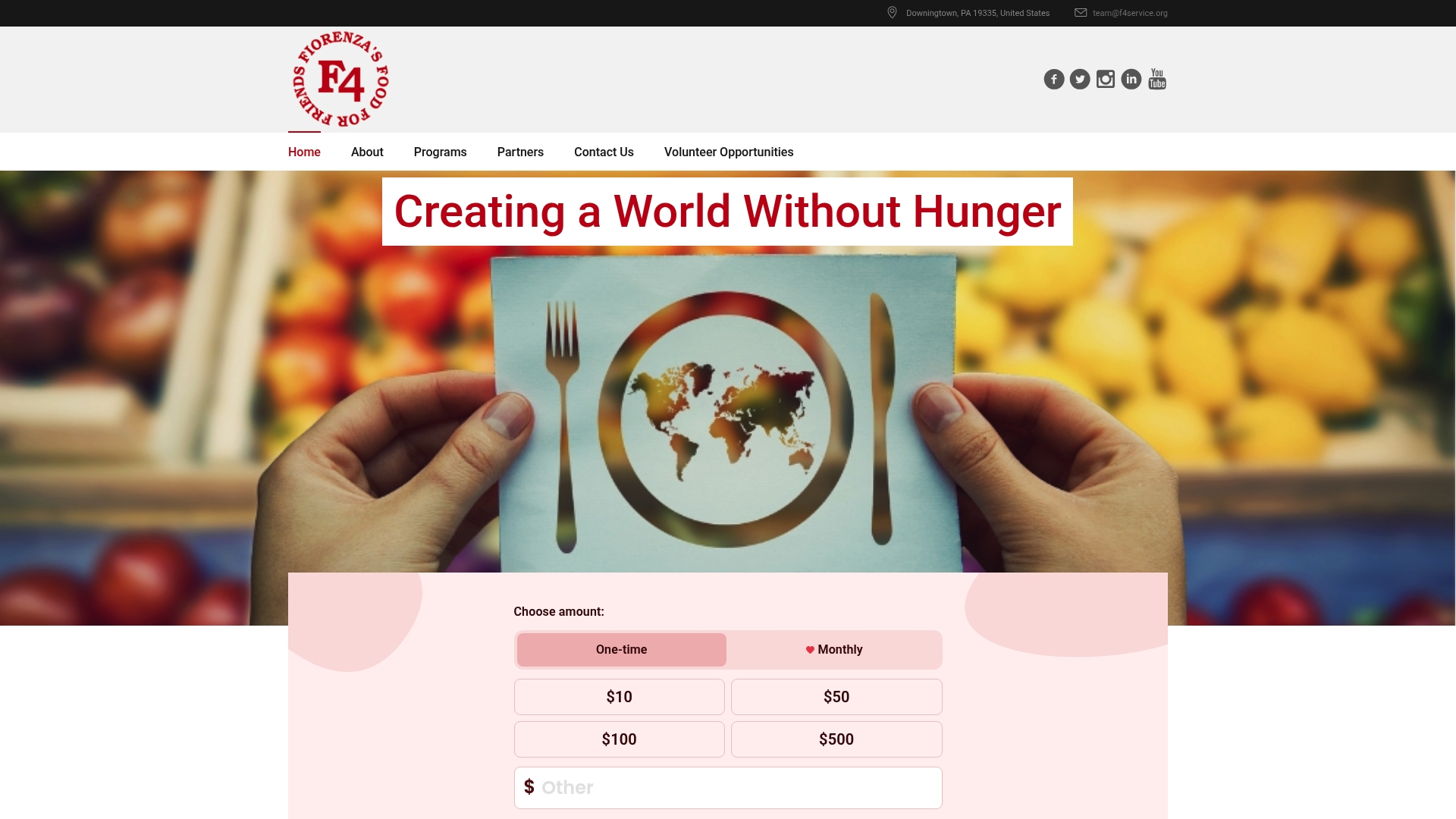 Fiorenza's Food for Friends - F4 - Create a World Without Hunger image